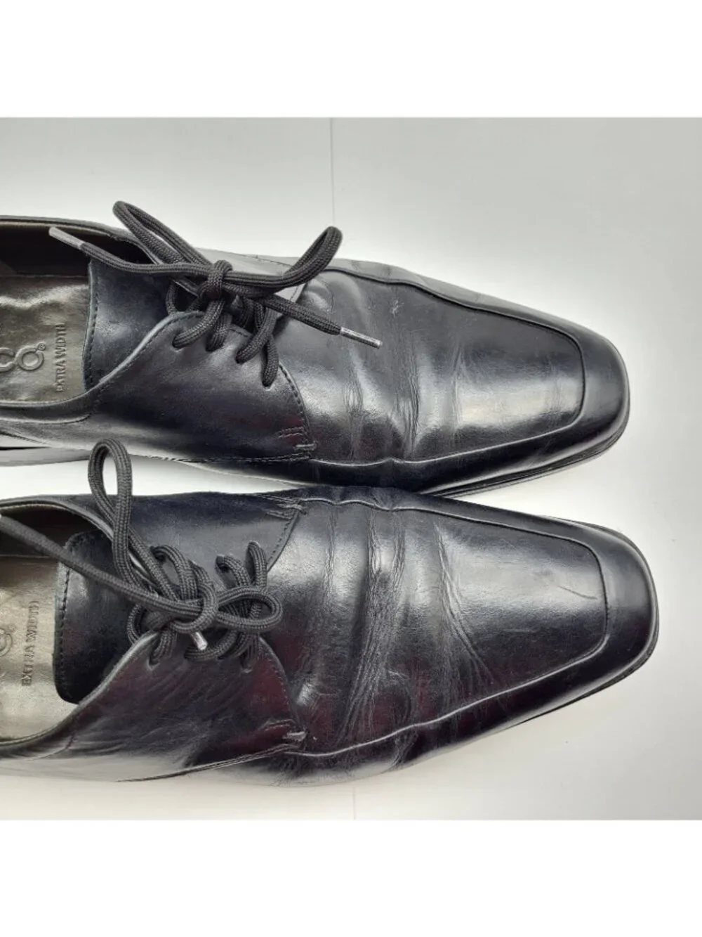 ECCO Men's Black Leather Derby Dress Shoes Square Toe Lace-Up EU 45 11